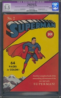 1939 D.C. Comics "Superman" #2 - CGC 5.5 (R)